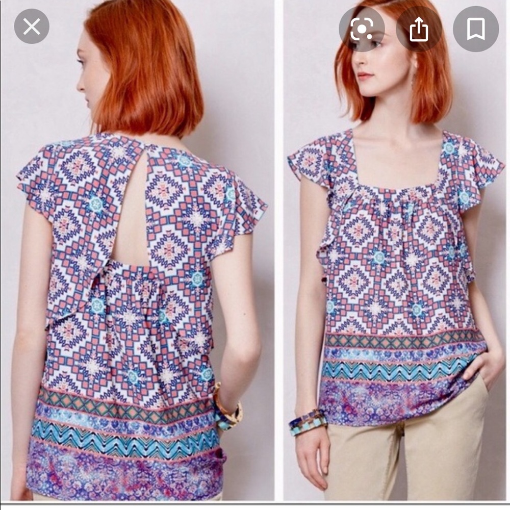 Anthropologie Meadow Rue silk blouse